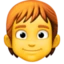 Person Red Hair emoji, Facebook design