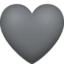 Grey Heart emoji, Facebook design