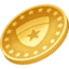 Coin emoji as drawn by Facebook