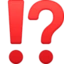 Exclamation Question Mark emoji, Facebook design