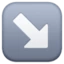 Down-right Arrow emoji, Facebook design