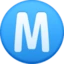 Circled M emoji, Facebook design