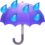 Umbrella with Rain Drops emoji, Facebook design