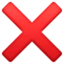 Cross Mark emoji, Facebook design