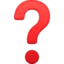 Red Question Mark emoji, Facebook design