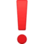 Red Exclamation Mark emoji, Facebook design