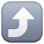 Right Arrow Curving Up emoji, Facebook design