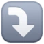Right Arrow Curving Down emoji, Facebook design