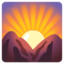 Sunrise Over Mountains emoji, Google design