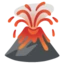 Volcano emoji, Google design