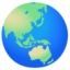 Download Globe Showing Asia-Australia emoji, Google style