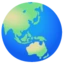 Globe Showing Asia-Australia emoji on Android