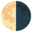 Last Quarter Moon emoji, Google design