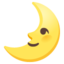 First Quarter Moon Face emoji, Google design
