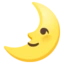 First Quarter Moon Face emoji on Android