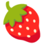 Strawberry emoji, Google design