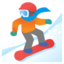 Snowboarder emoji, Google design