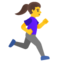 Download Woman Running Facing Right emoji, Google style