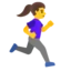 Woman Running Facing Right emoji, Google design