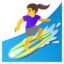 Woman Surfing emoji, Google design