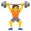 Person Lifting Weights emoji, Google design