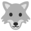 Wolf emoji on Android