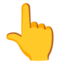 Backhand Index Pointing Up emoji, Google design