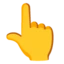 Backhand Index Pointing Up emoji on Android