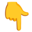 Backhand Index Pointing Down emoji, Google design