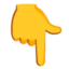 Backhand Index Pointing Down emoji on Android