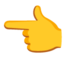 Backhand Index Pointing Left emoji, Google design