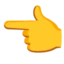 Backhand Index Pointing Left emoji on Android