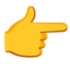 Backhand Index Pointing Right emoji, Google design