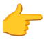 Backhand Index Pointing Right emoji on Android