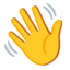 Waving Hand emoji, Google design