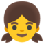 Girl emoji, Google design