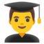 Download Man Student emoji, Google style