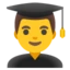 Man Student emoji, Google design