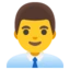 Man Office Worker emoji, Google design