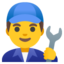 Man Mechanic emoji, Google design