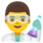 Man Scientist emoji, Google design