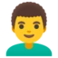 Man Curly Hair emoji on Android