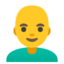 Download Man Bald emoji, Google style