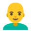 Man Bald emoji on Android