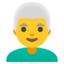 Download Man White Hair emoji, Google style