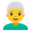 Man White Hair emoji on Android