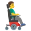 Man In Motorized Wheelchair Facing Right emoji, Google design