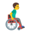 Download Man In Manual Wheelchair Facing Right emoji, Google style