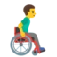 Man In Manual Wheelchair Facing Right emoji, Google design