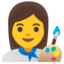 Woman Artist emoji, Google design